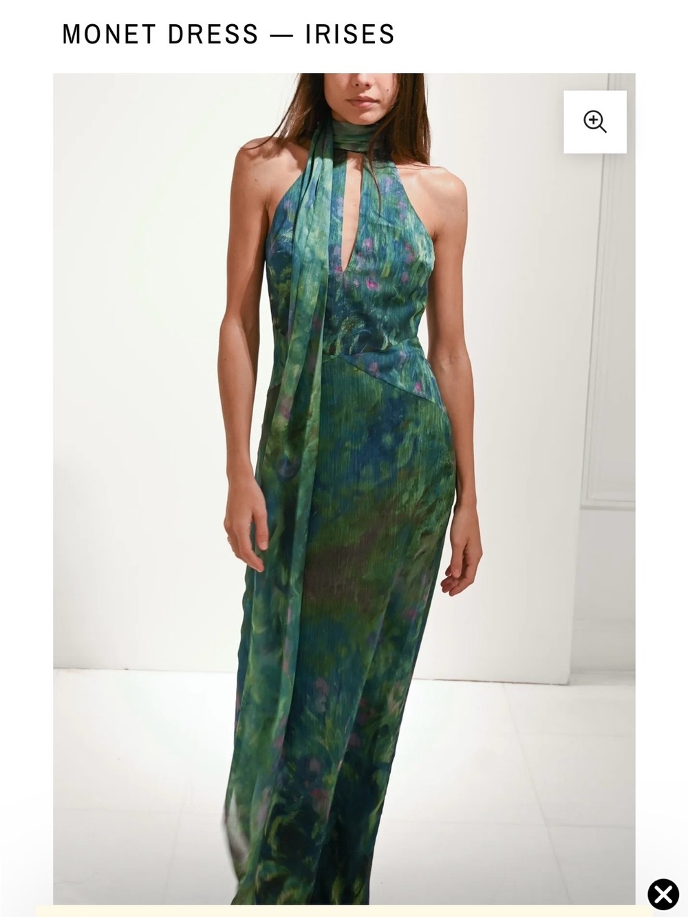 Monet Halter Maxi Dress — Green Iris Print